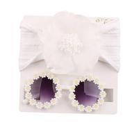 sodeber Fascia per capelli in nylon 0-3 anni ragazze occhiali da sole con fiore fascia set belle ragazze fotografia copricapo puntelli per bambino