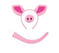 sodeber Halloween Piggy Costume Accessories Include Ear Headband Tail Bowtie Glove Skirt for Kid Boy Girl Cosplay