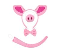sodeber Halloween Piggy Costume Accessories Include Ear Headband Tail Bowtie Glove Skirt for Kid Boy Girl Cosplay