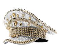 sodeber Jeweled Cappello Capitano Pesante Cristallo Marinai Sorpresa Ragazza Ragazzi Festa Per Carnevale Musica Festival