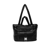 sodeber Pratica borsa a tracolla in nylon per le donne di grande capacità borsa trapuntata Puffer Bags pendolarismo e tempo libero, Nero Bk, Medium
