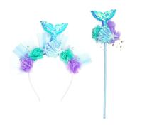 sodeber Ragazza Sirene Fascia E Bastone Set Casa Forniture Per Il Partito Per Adolescenti Adulti Femminile
