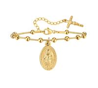 sodeber Rosario da donna vintage minimalista, con catena a serpente, gioiello da polso alla moda, adatto per regali, Medio, Metallo, Nessuna pietra preziosa