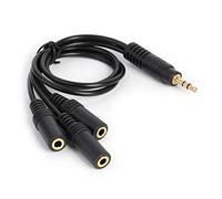 sodeber Sound Splitter Cable 3.5mm Poles Portable Small Size Plugs to Way Output Headphone