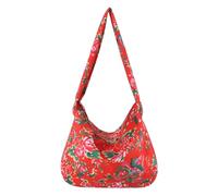 sodeber Spalla di grande capacità del fiore del nordest della borsa del gnocco delle donne per lo shopping, Rosso R, Medium
