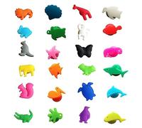 sodeber Wine Glass Markers Set of 24 Marine Terrestrial Animals Silicone Drink Glass Charms Tags Identification Cup Labels Signs for Party Bar Accessories Wine Glass Markers Charms Wedding