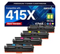 SODFACE 415X Toner con chip, compatibile con HP 415A 415X per Color Laserjet Pro MFP M479fdw M479dw M479fdn M479fnw M454dw M479 W2030X W2031X W2032X W2033X (nero, ciano, giallo magenta, confezione da