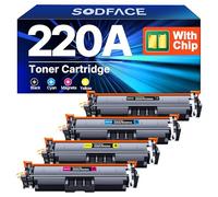SODFACE Toner 220A 220X compatibile con HP 220A Color Laserjet Pro MFP 4302dw 4302fdw 4202dw 4202dn 4302fdn W2200A W2201A W2202A W2203A (1 nero, 1 ciano, 1 giallo, 1 magenta, con chip)