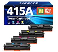 SODFACE Toner 415A con chip, compatibile con HP 415A 415X per Color Laserjet Pro MFP M479fdw M479dw M479fnw M479fdn M454dw W2030A W2031A W2032A W2033A (nero, ciano, giallo, magenta, confezione da 4)