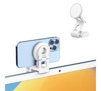 SODI Continuity Camera Mount per iPhone 17/16/15/14/13/12 Serie, MacBook, iMac, Studio Displays. Supporto per telefono con inclinazione regolabile. Staffa regolabile funziona con Desk View. (bianco)