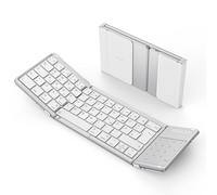 SODI Tastiera Bluetooth, tastiera numerica 2 in 1 e pieghevole, con touchpad, tastiera multifunzione senza fili, per smartphone, iPad, iOS, silenziosa, portatile, layout tedesco QWERTZ