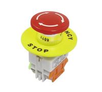 SODIAL (R) Rosso fungo Cap 1NO 1NC ferma emergenza Pulsante interruttore DPST AC 660V 10A