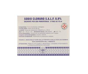 Sodio cloruro SALF 0, 9 % 5×10 ml solvente per uso parenterale