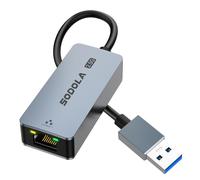 SODOLA Adattatore LAN USB 2.5 Gb Ethernet adattatore USB 3.0 a RJ45 2500 Mbps Gigabit adattatore di rete su alluminio compatibile con laptop, tablet, PC su Windows 11/10/8, macOS ecc