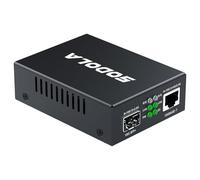 SODOLA Convertitore multimediale PoE 10G (90W), convertitore multimediale da fibra a 10G PoE+, supporta IEEE802.3af/at/bt, supporto fibra 100KM, ricetrasmettitore PoE Ethernet 10GbE Plug & Play