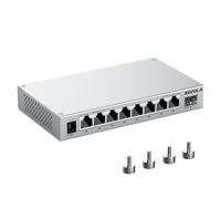 SODOLA Switch gestito Web a 8 porte da 2,5 Gb con 10 G SFP+, raffreddamento in alluminio e piedini magnetici - LACP/QoS/VLAN/IGMP Gestibile Multi-Gigabit per reti Homelab e professionali