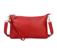 SODOLLEE Portafoglio Donna Borsa a Tracolla per Cellulare Piccola Borsa Tracolla Portamonete Vera Pelle Moneta Borsa Pochette per Datazione Shopping Rosso