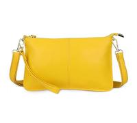SODOLLEE Portafoglio Donna Borsa a Tracolla per Cellulare Piccola Borsa Tracolla Portamonete Vera Pelle Moneta Borsa Pochette per Datazione Shopping Giallo