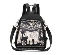 SODOLLEE Zaino Donna Borsa Tracolla 3 in 1 Moda Borsetta Zainetto Multitasche Impermeabile Nylon Daypack Borse a Spalla per Scuola Viaggio Shopping Lavoro Elefante