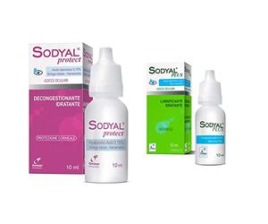 Sodyal Protect Gocce Oculari, con Acido Ialuronico, Ginkgo biloba ed Hamamelis - 10 ml & Plus Gocce Oculari con Acido Ialuronico - 10 ml
