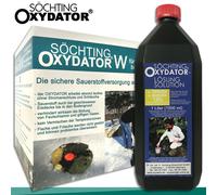 Söchting-set: Oxydator W per Stagnetto Giardino fino A 4000 L+1 L Soluzione 12%