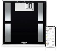 Soehnle Shape Sense Connect 50 - Bilancia pesapersone con Bluetooth e app, per analisi del corpo BIA, con grande display LCD, Nero