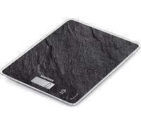 Soehnle Page Compact 300 Slate, bilancia da cucina digitale con motivo in ardesia, peso fino a 5 kg, bilancia per uso domestico con sensore touch brevettato, bilancia elettronica con batterie incluse
