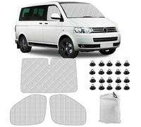 Soekodu Copertura per schermo anteriore per finestrino compatibile con VW T5 T6, set di 3 protezioni per parabrezza, set di protezione per parabrezza interno termico con custodia per Transporter