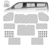 Soekodu Parasole per Parabrezza per Camper, Compatibile con Ford Transit Custom LWB 2012-2022, Set di 8 Parasole Pieghevole, Protezione Termica Interno con Custodia, 100% Occlusione