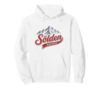 Sölden Austria Stazione sciistica Montagna Alpina Grafica retrò Felpa con Cappuccio