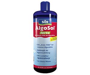 Söll 12274 alghicida, AlgoSol Forte, Contro Le alghe nel laghetto ostinate, Fondi alghe per alghe filamentose, 1 l, Rosso