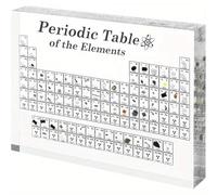 SOEPOTIX Periodic Table with Real Elements Inside, Acrylic Periodic Table with 83 Real Elements Samples 3D Periodic Table of Elements Gifts for Student Kids Adults Teacher Science Lovers