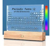 SOEPOTIX Tavola Periodica degli Elementi Reali, Tavola Periodica con Elementi Veri con LED Supporto e 83 Campioni Chimico di Elementi Veri Insegnamento Strumento Regalo Creativo Artigianato