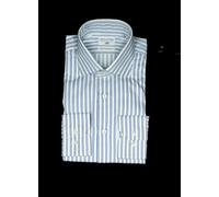 Sör Emanuel Berg Camicia Lusso Tailored Per Maniche Lunghe 15 38cm Bianco Blu A