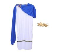 SOESFOUFU 1 Set Costume Romano Greco per Bambini con Fascia per Capelli a Foglia - Tunica e Sciarpa Antiche per Ragazzi - Abito per Recita Scolastica, Carnevale, Feste e Cosplay
