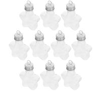 SOESFOUFU 10 Pezzi Bottiglie Vuote Decorative a Forma di Stella 50ml Tappo Argento da Appendere, Bottiglie Trasparenti Portatili per Caramelle, Bomboniere Eleganti per Natale e Feste