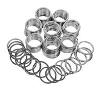 SOESFOUFU 100 anelli portachiavi in acciaio inossidabile, anelli piatti rotondi resistenti per portachiavi, catene per portafogli e fibbie per chiavi, spessore 2,0 mm, diametro 32 mm