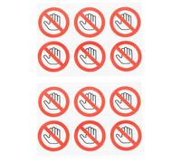 SOESFOUFU 12 pezzi Segnale "Non toccare" - Etichette di sicurezza rotonde in vinile da 2 pollici - Adesivi di avvertimento autoadesivi per macchinari industriali, magazzini e altro.