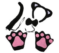 SOESFOUFU 1set Costume Da Gatto Per Halloween Con Cerchietto e Guanti Accessori Cosplay Morbidi e Comodi Orecchie Da Gatto Giocose Per Feste e Eventi