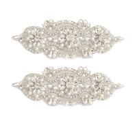 SOESFOUFU 2 applicazioni termoadesive con strass: applicazioni fai da te per cucire e decorare abiti da sposa - passamaneria di cristallo per abiti da cerimonia e da ballo, fai da te.
