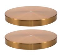 SOESFOUFU 2 basi portalampada rotonde - Diametro 10 mm/0,4" Base rotonda in metallo per lampada da tavolo - Supporto di illuminazione dorato per lampada da scrivania per riparazione da tavolo