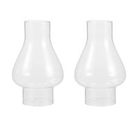 SOESFOUFU 2 pezzi di vetro di ricambio per lampade a cherosene - Paralume per lampada a olio - Globi in vetro trasparente per lampade a cherosene per illuminazione domestica 3,15x1,18"