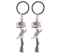 SOESFOUFU 2 pezzi Souvenir della Statua della Libertà: Ciondolo souvenir patriottico Statua di New York - Portachiavi con bandiera americana, regalo per decorazioni patriottiche per la casa