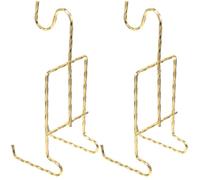 SOESFOUFU 2 Pezzi Supporto Piatti e Tazze da Tavolo in Ferro Dorato | Espositore da Banco, Stile Moderno Essenziale, per Collezionisti e Negozi, Ordine Elegante e Stabile