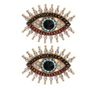 SOESFOUFU 2 spille a forma di occhio di Allah con strass - Spille portafortuna da bavero per matrimoni, feste e balli di fine anno - Gioielli da donna per cardigan, scialli, maglioni e sciarpe