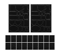 SOESFOUFU 20 pezzi di toppe autoadesive in tessuto per piumini, adesivi a forma di cuore per riparare giacche, zaini, cappelli, toppe per buchi nei vestiti, nere