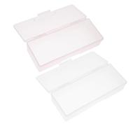SOESFOUFU 4pezzi Porta Utensili Manicure Con Coperchio Organizer Compatto in Abs Resistente Per Nail Art Pennelli e Smalti Portatile e Leggero Per Uso Domestico e Regalo