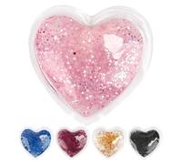 SOESFOUFU 5 Pezzi Gel Eye Pad a Forma di Cuore in Gel Pvc Glitter, Riutilizzabile, Terapia Caldo e Freddo, per Occhi e Viso, per Donne, Cura Quotidiana e Dopo Uscita