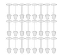 SOESFOUFU 50 pezzi di fermagli per orecchini trasparenti con retro piatto, perni invisibili da 5 mm/0,2 pollici con chiusura di sicurezza, perni in plastica per lavorare e dormire