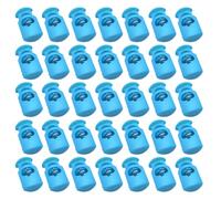 SOESFOUFU 50 Pezzi Fibbia a Molla Regolabile Blu Lago, Fermo di Bloccaggio per Corda in Plastica, Fibbia Elastica Multiuso per Uso Domestico e Fai da Te